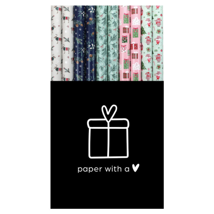 Inpakpapier Winter Wonders 200x70cm assorti