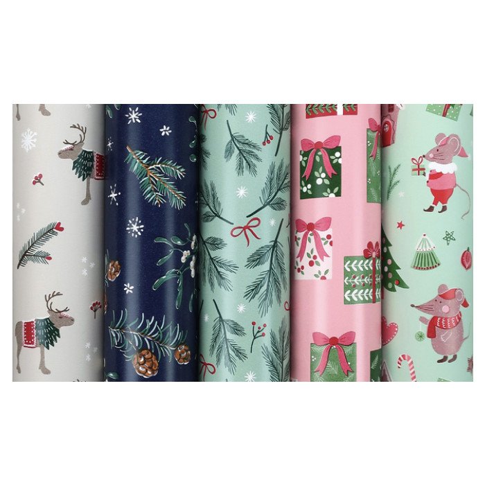 Inpakpapier Winter Wonders 200x70cm assorti