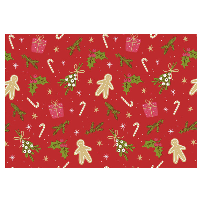 Apparaatrol Gingerbreadman rood 200mx30cm