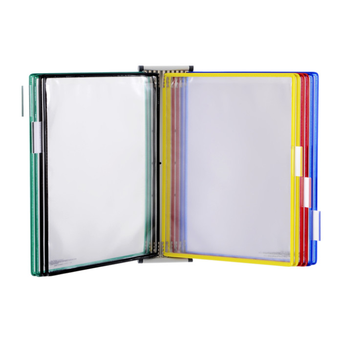 Zichtpanelensysteem wand Tarifold magnetisch A4 met 10-tassen assorti