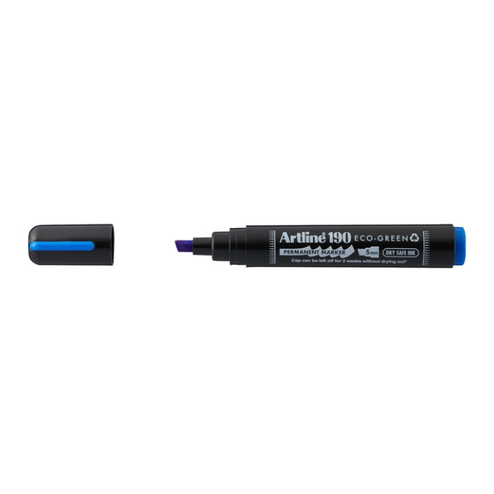 Permanent marker Artline 190  Dry Safe Eco schuin 2-5mm blauw
