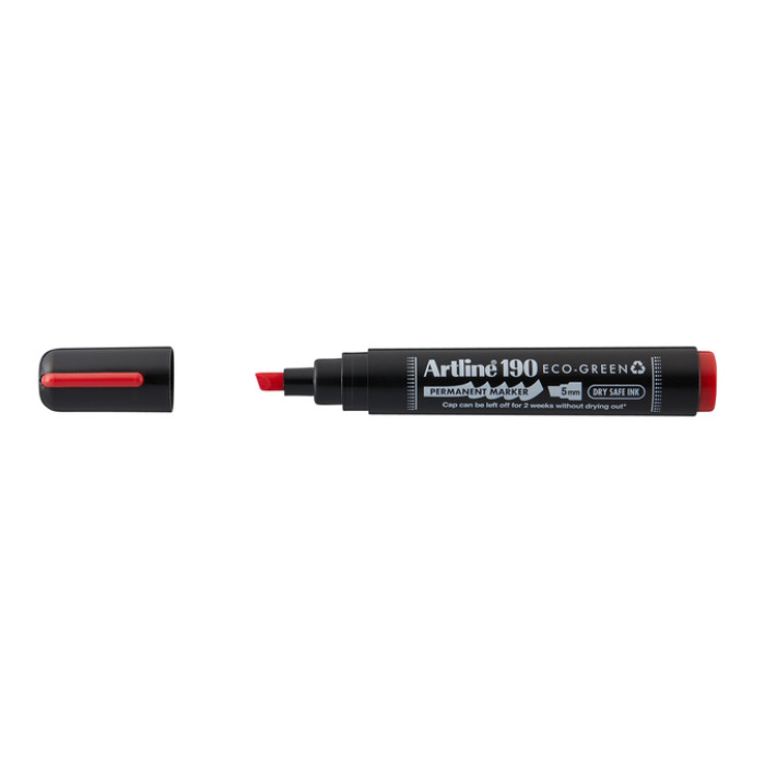 Permanent marker Artline 190 Dry Safe Eco schuin 2-5mm rood