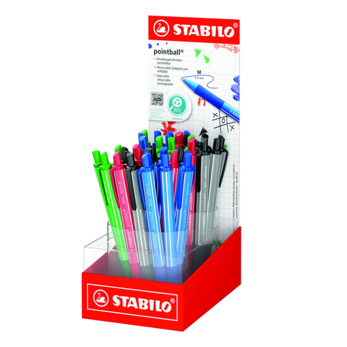 Balpen STABILO pointball colorful medium assorti