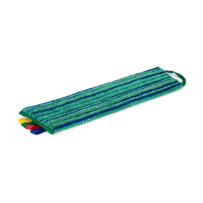 Vlakmop Greenspeed Velcro microvezel met schrobstroken 45cm donkergroen
