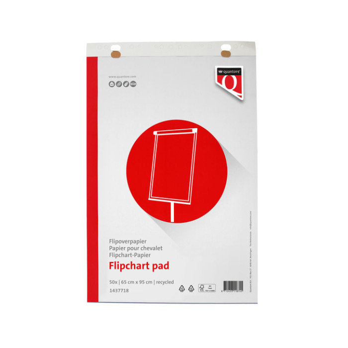 Flipoverpapier Quantore 65x95cm 50vel recycled ongevouwen