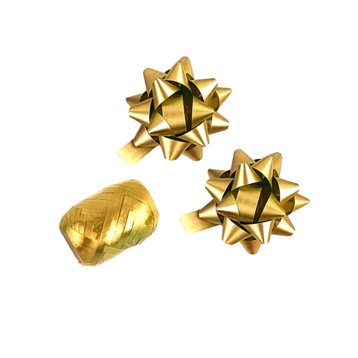 Cadeaulint Polyband en 2 rozetten goud