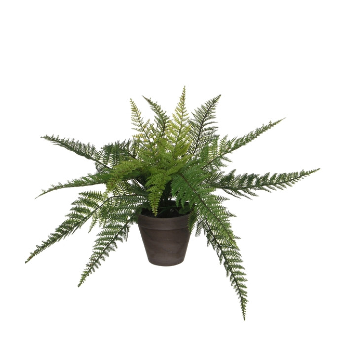 Kunstplant Mica Varen groen in pot Stan grijs Ø50 38cm