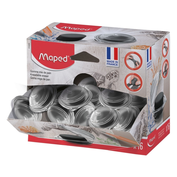 Kneedgum Maped display à 16 stuks zwart