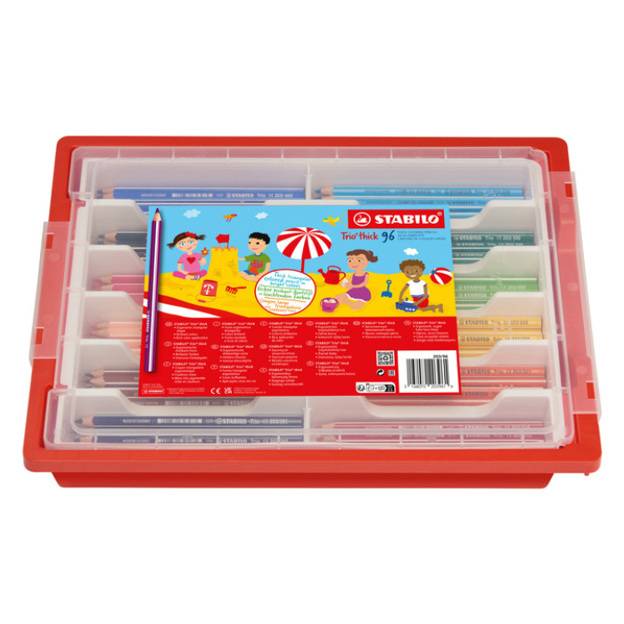 Kleurpotloden STABILO 203 Trio dik assorti classpack à 96 stuks