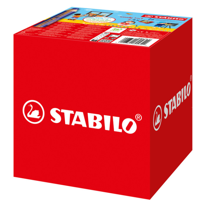 Kleurpotloden STABILO 882 woody 3 in 1 incl 4 slijpers classpack 76st