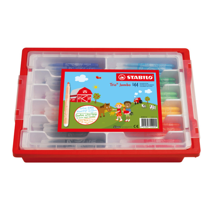 Viltstift STABILO Trio Jumbo 380 XL assorti classpack à 144 stuks