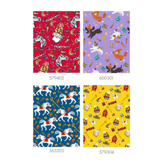 Inpakpapier Sint 200x70cm assorti