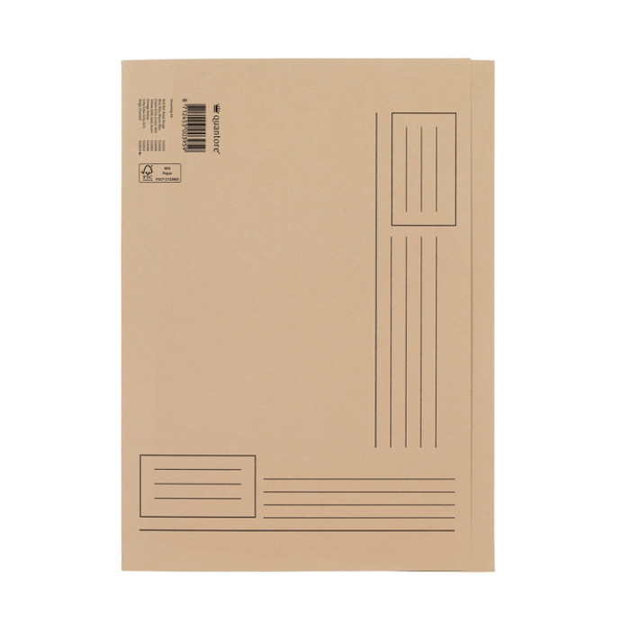 Vouwmap Quantore A4 ongelijke zijde 250gr beige