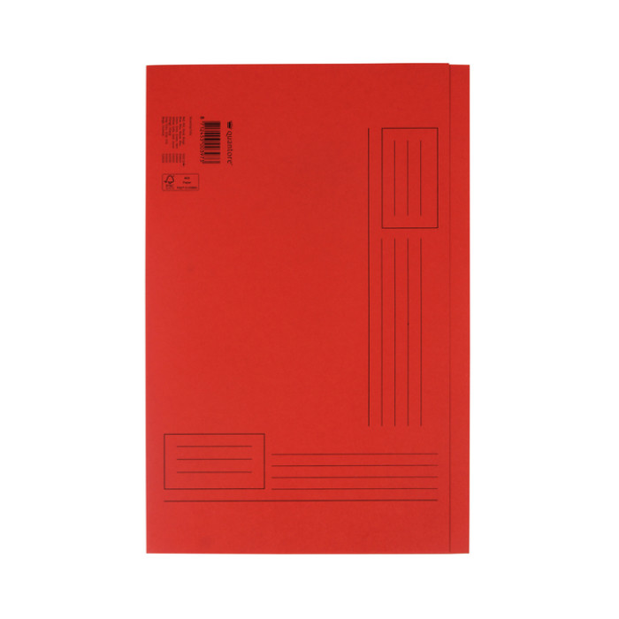 Vouwmap Quantore Folio ongelijke zijde 250gr rood