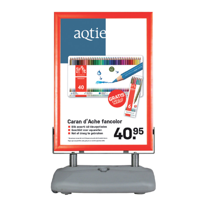 Stoepbord Quantore 70x100cm + watervoet RAL 3020