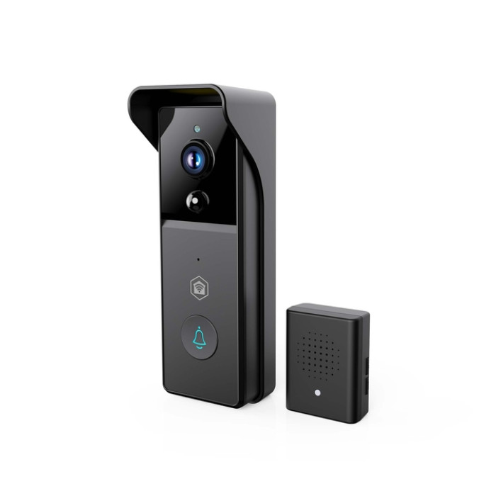 Videodeurbel Nedis Smartlife Wifi 3MP Full HD 1296p zwart