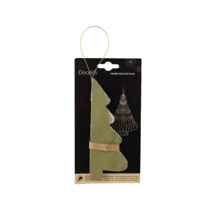 Kerstboom Decoris 3D papier groen 15cm