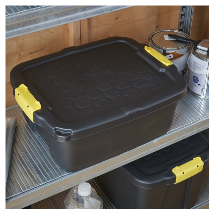 Opbergbox Bankers Box 24 liter met handgrepen robuust zwart