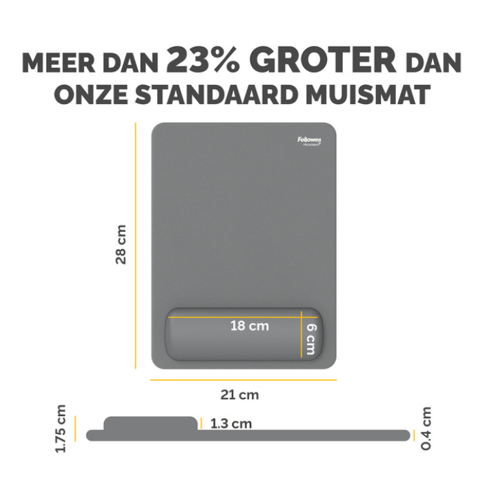 Muismat met polssteun Fellowes Breyta XL grijs