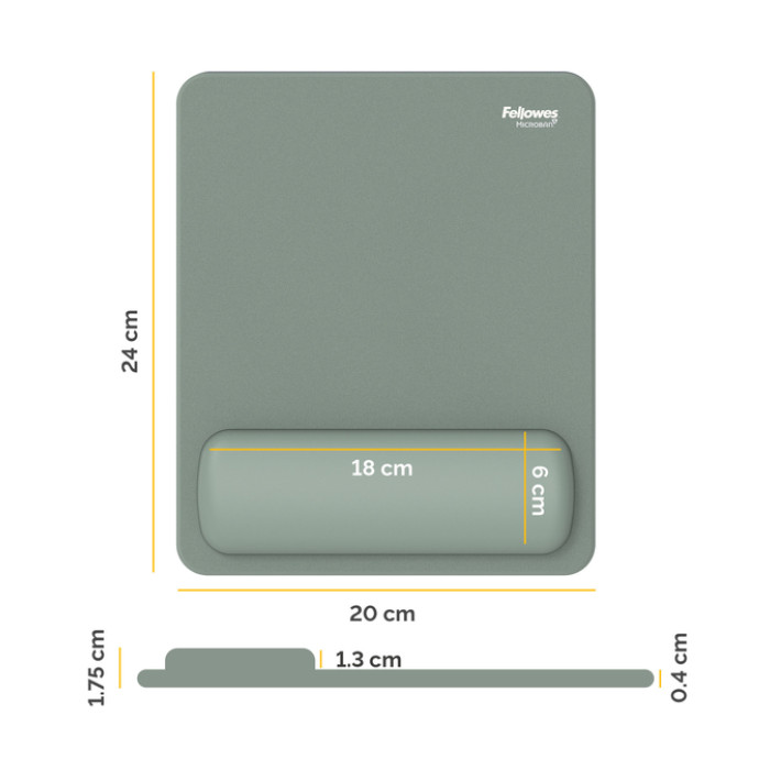 Muismat met polssteun Fellowes Breyta saliegroen