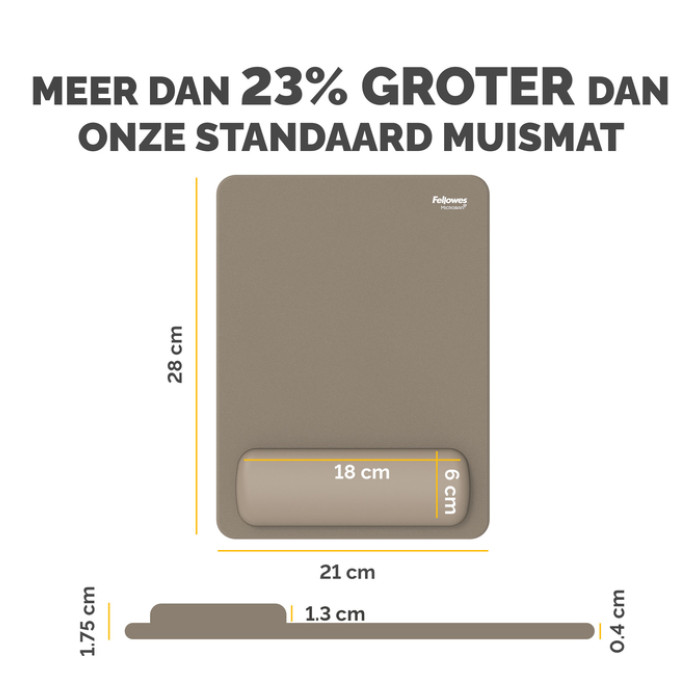 Muismat met polssteun Fellowes Breyta XL zand