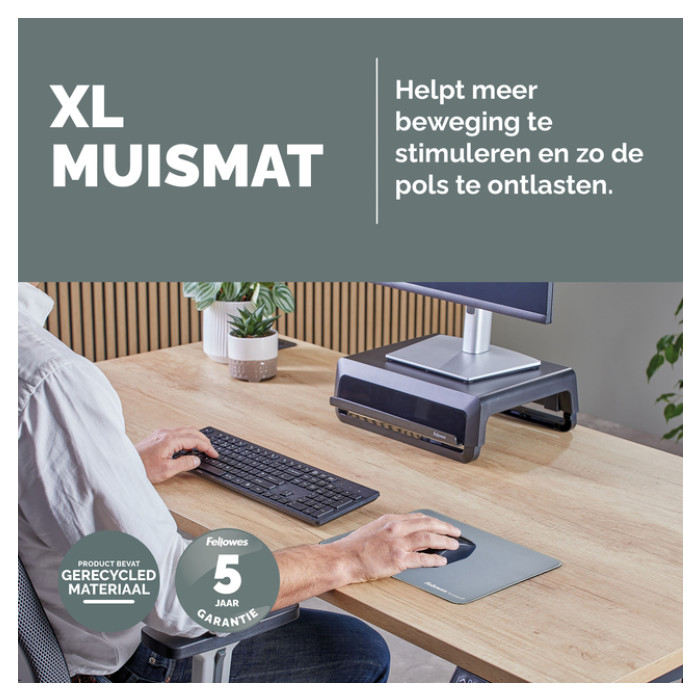 Muismat Fellowes Breyta XL blauw