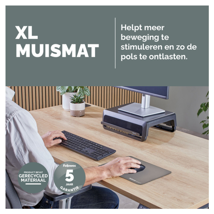 Muismat Fellowes Breyta XL grijs