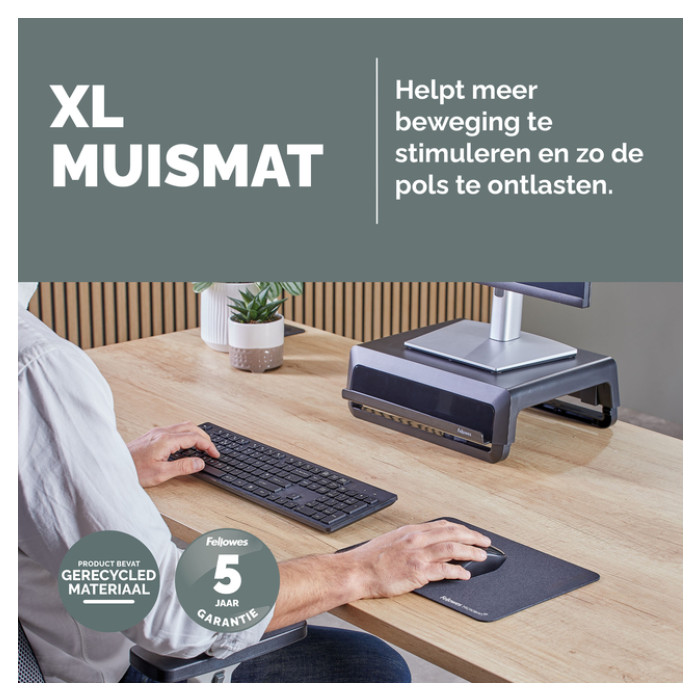 Muismat Fellowes Breyta XL zwart