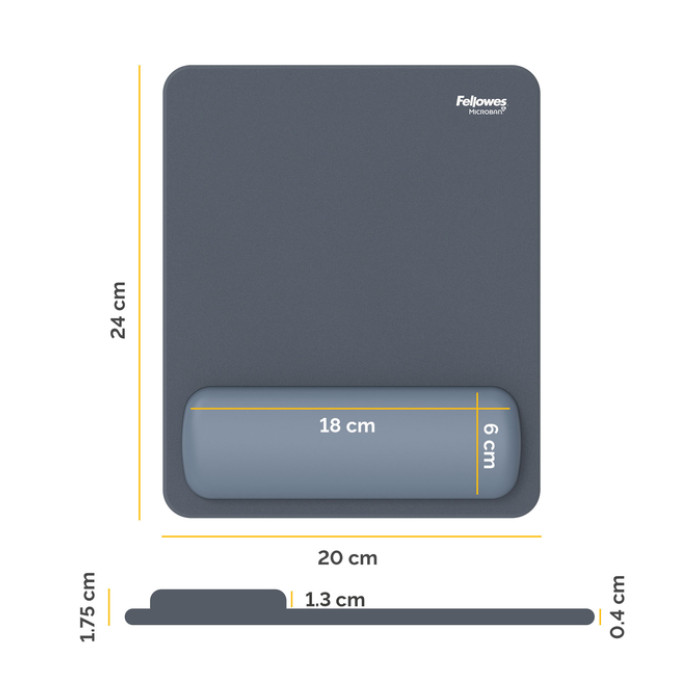 Muismat met polssteun Fellowes Breyta blauw