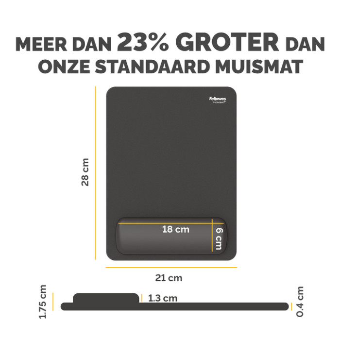 Muismat met polssteun Fellowes Breyta XL zwart