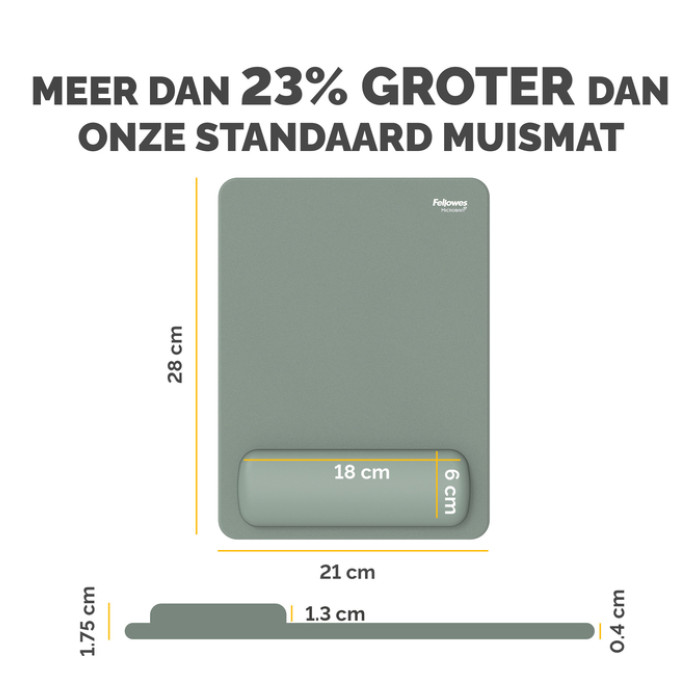 Muismat met polssteun Fellowes Breyta XL saliegroen