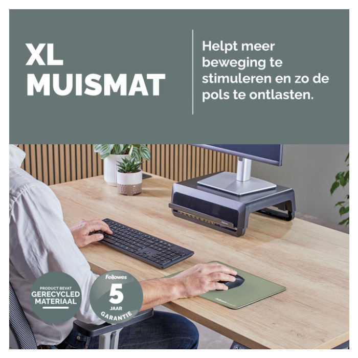 Muismat Fellowes Breyta XL saliegroen