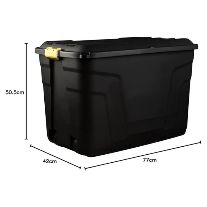 Opbergbox Bankers Box 110L met wielen robuust zwart