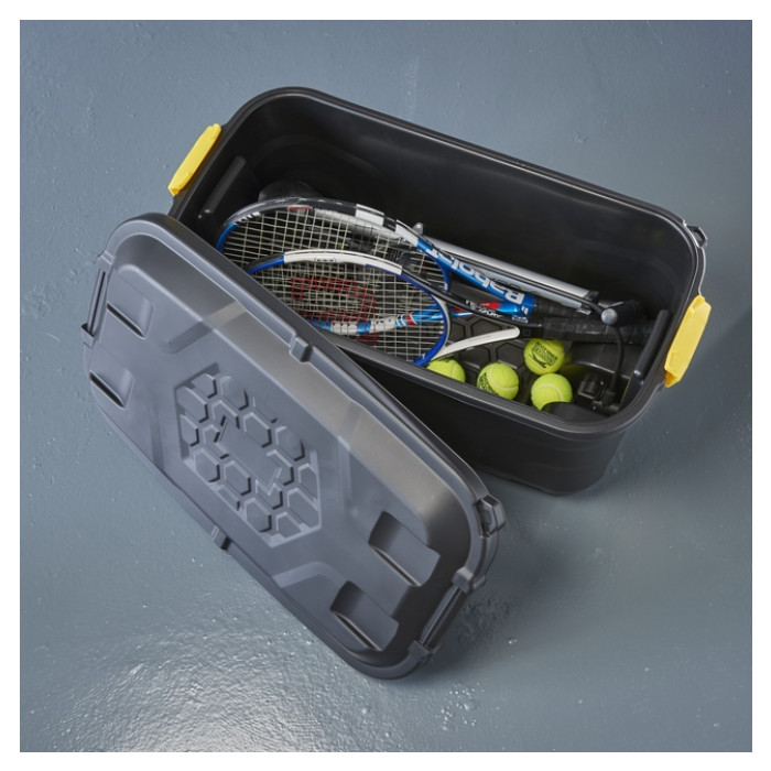 Opbergbox Bankers Box 75L met wielen robuust zwart