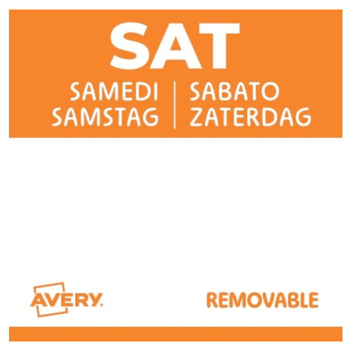 Etiket Avery HACCP zaterdag-oranje 25x25mm 1000st