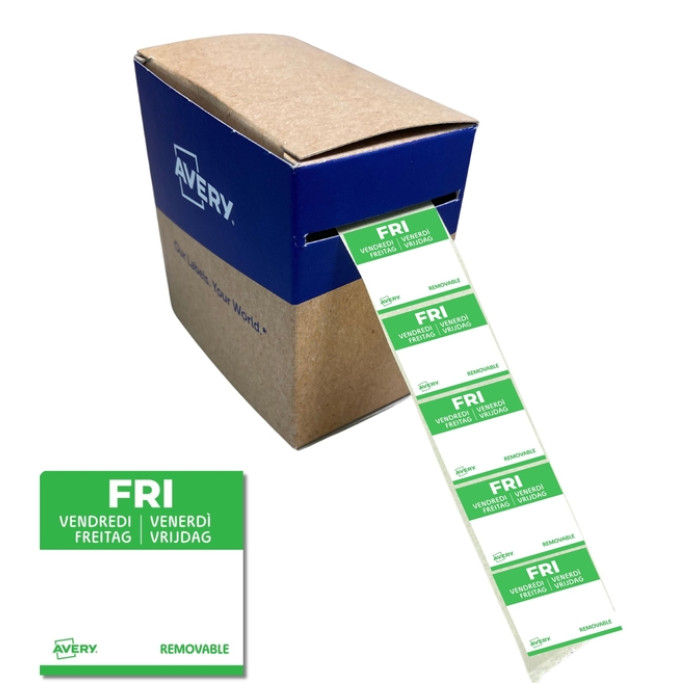Etiket Avery HACCP vrijdag-groen 25x25mm 1000st