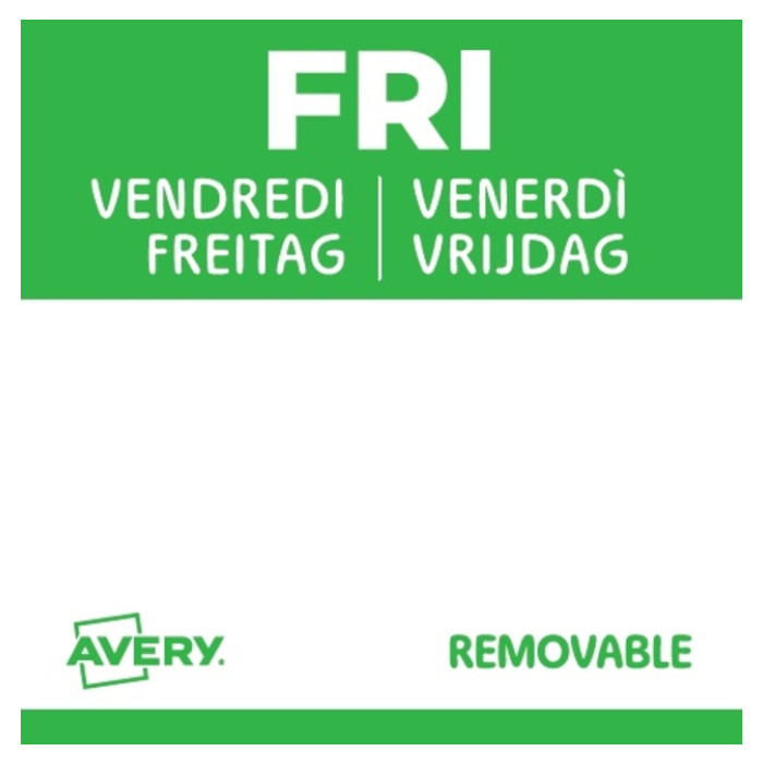 Etiket Avery HACCP vrijdag-groen 25x25mm 1000st