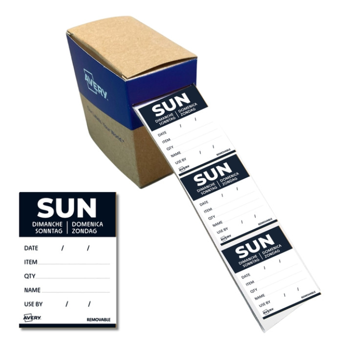 Etiket Avery HACCP zondag-zwart 40x56mm 500st