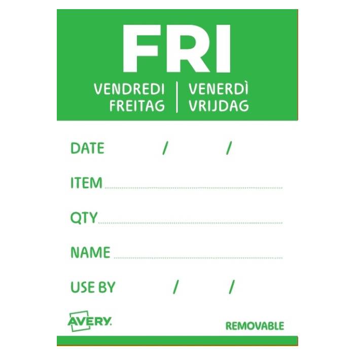 Etiket Avery HACCP vrijdag-groen 40x56mm 500st