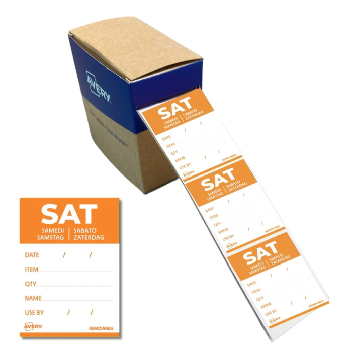 Etiket Avery HACCP zaterdag-oranje 40x56mm 500st