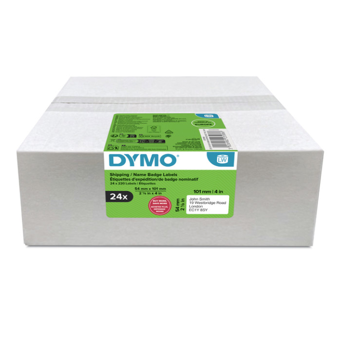 Etiket Dymo LabelWriter naamkaart 54x101mm 24 rollen á 220 stuks wit