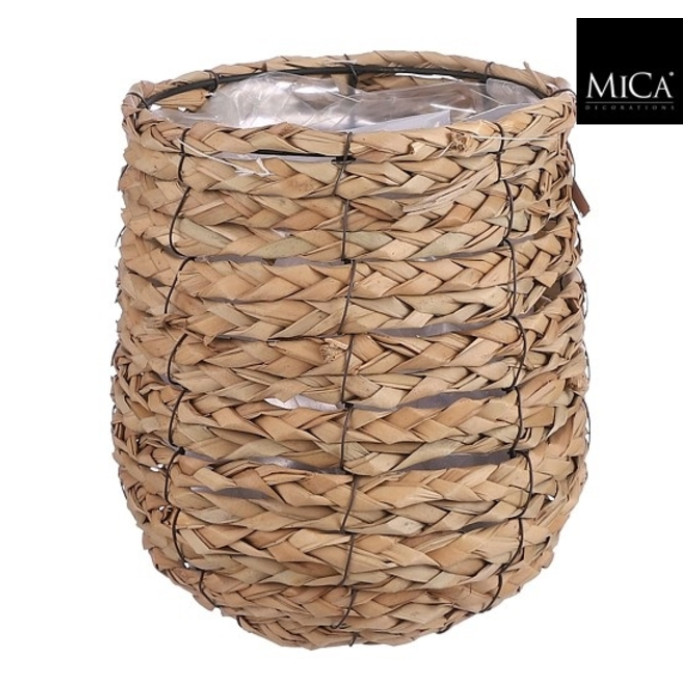 Plantenmand Mica Avalon zeegras rond 21x18cm lichtbruin