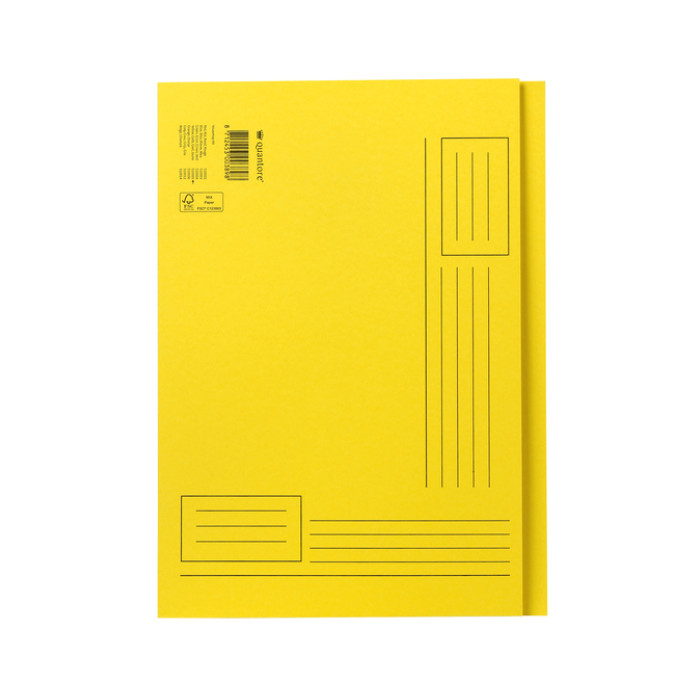 Vouwmap Quantore A4 ongelijke zijde 250gr geel