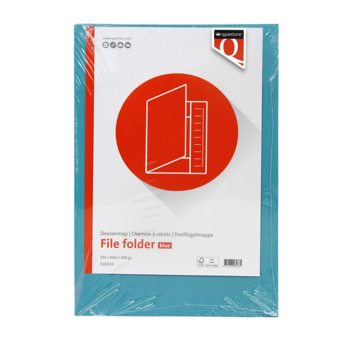 Dossiermap Quantore folio 300gr blauw