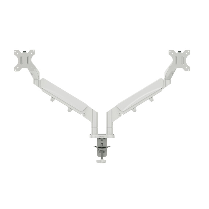 Monitorarm Leitz Ergo ruimtebesparend dubbel grijs