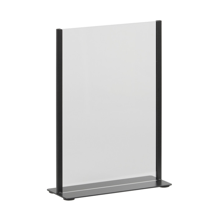 Kaarthouder Europel metaal met acryl bord A4 zwart