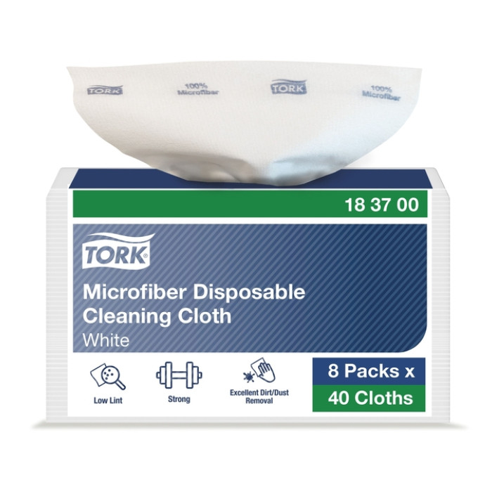 Microvezeldoek Tork Premium disposable 40 vel wit 183700