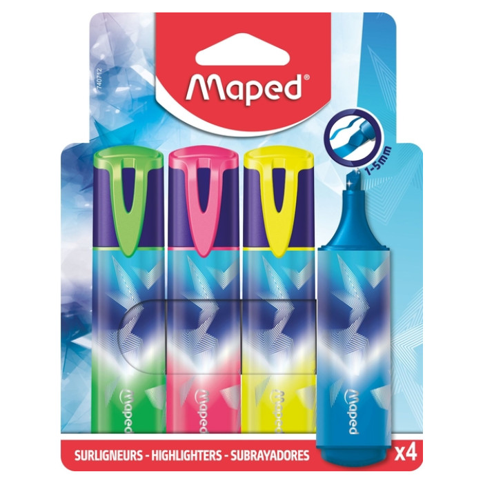 Markeerstift Maped Arctic Vibes set à 4 kleuren