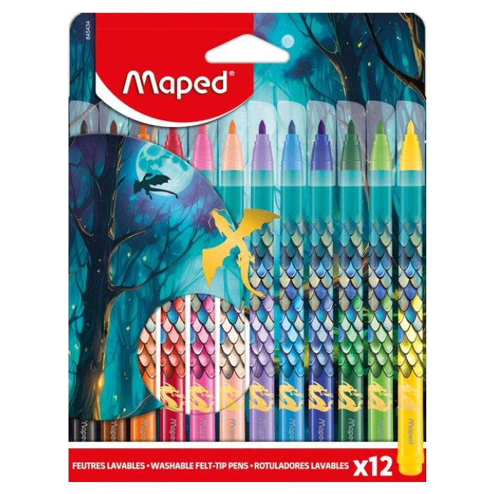 Viltstift Maped Dragon set à 12 kleuren