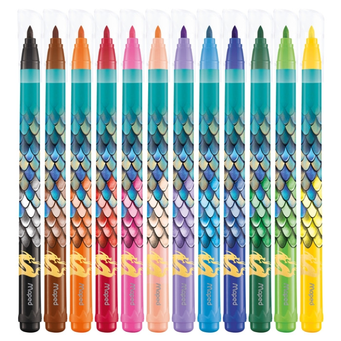 Viltstift Maped Dragon set à 12 kleuren